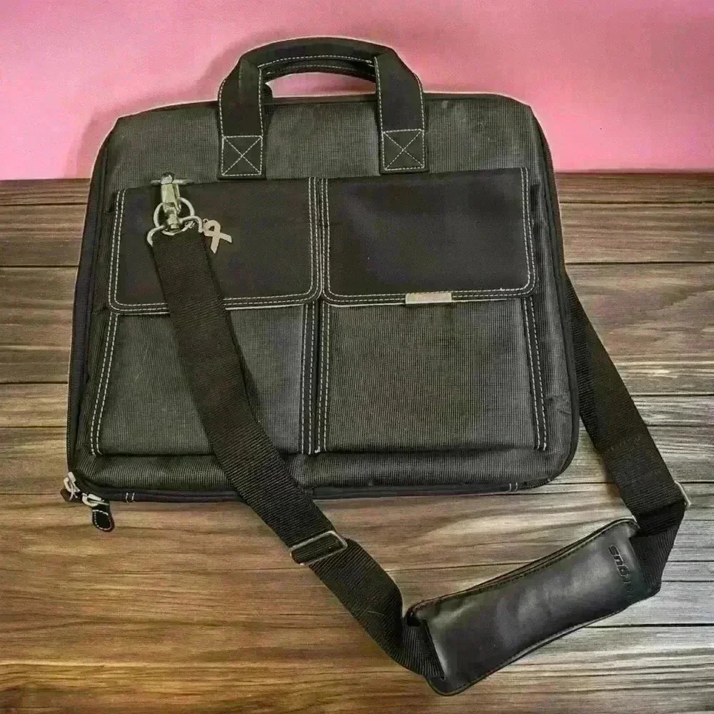 Targus Laptop Case Women’s Black Pink Breast Cancer Awareness Messenger Bag